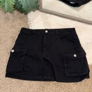 black cargo skirt